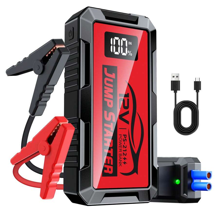 Portable Jump Starter - Автомобильное пусковое устройство 8000A, портативный литиевый